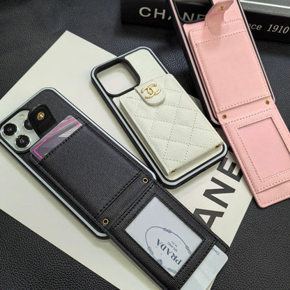 Elegante custodia per iPhone in pelle a tracolla
