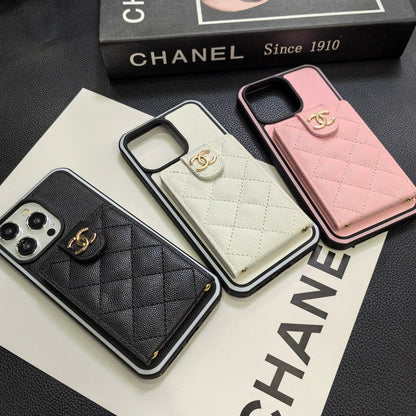 Elegante custodia per iPhone in pelle a tracolla