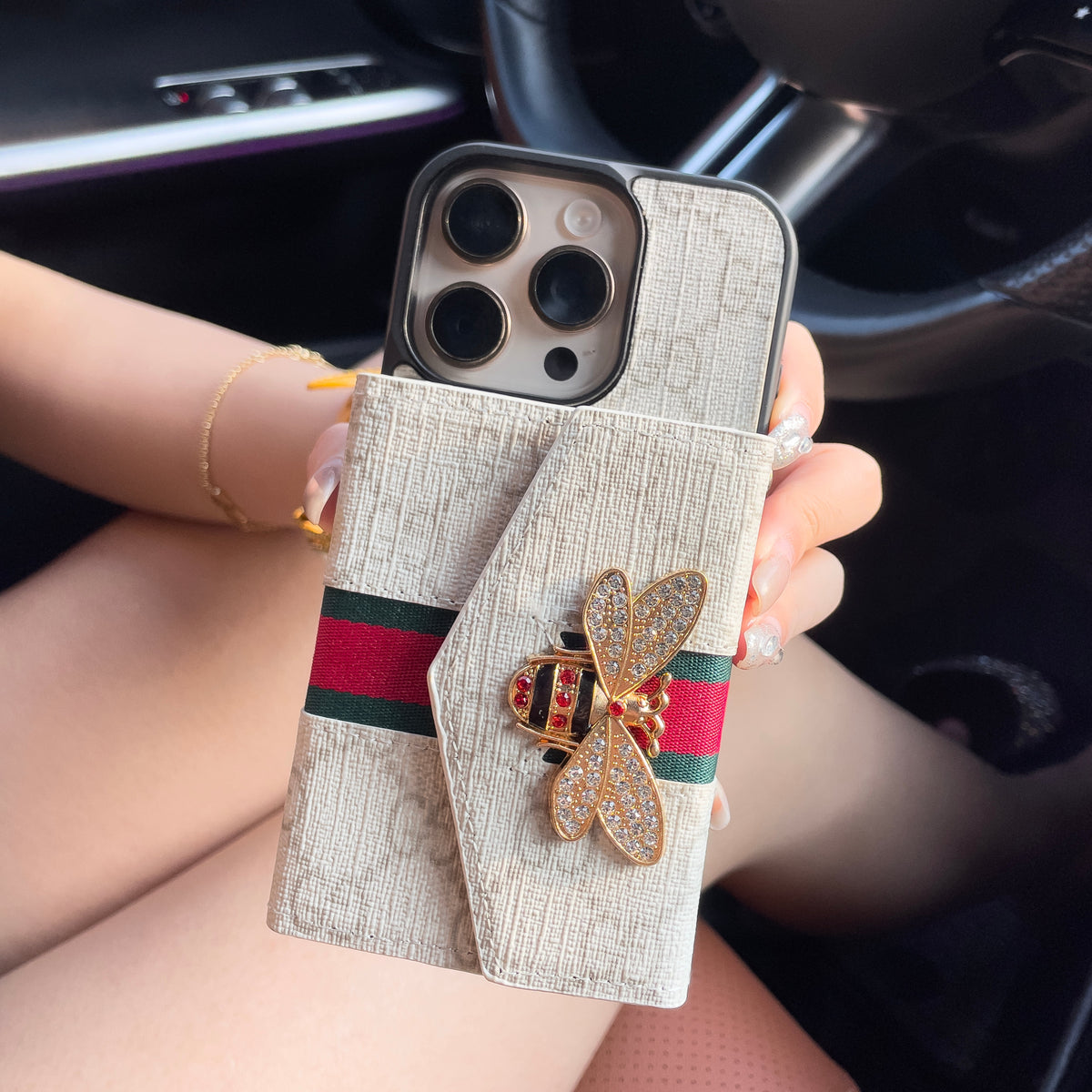 حافظة iPhone متطورة ومتطورة مع حامل بطاقة & حزام كتف