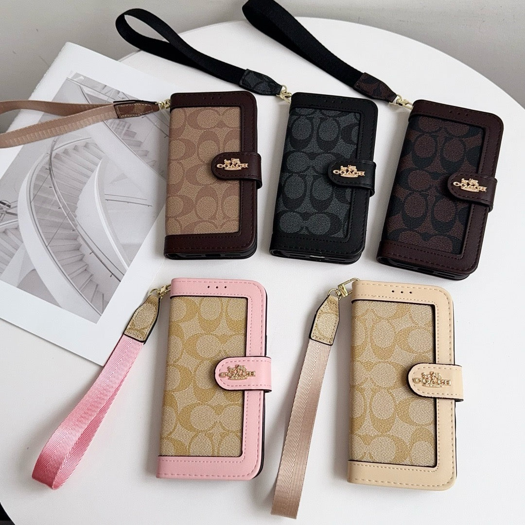 CO Luxury Pattern Wallet iPhone-etui med kortholder og rem