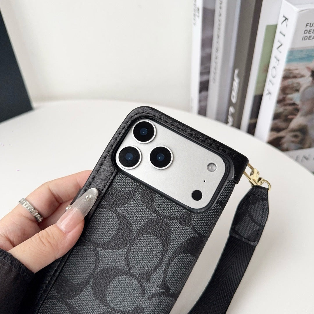 CO Luxury Pattern Wallet iPhone-etui med kortholder og rem