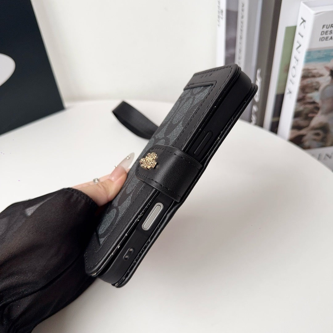 CO Luxury Pattern Wallet iPhone-etui med kortholder og rem