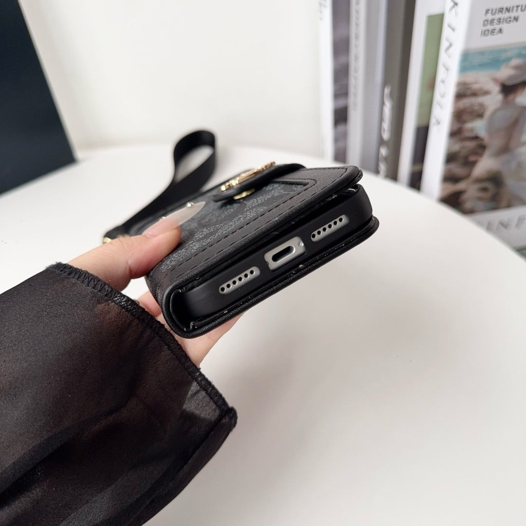 CO Luxury Pattern Wallet iPhone-etui med kortholder og rem