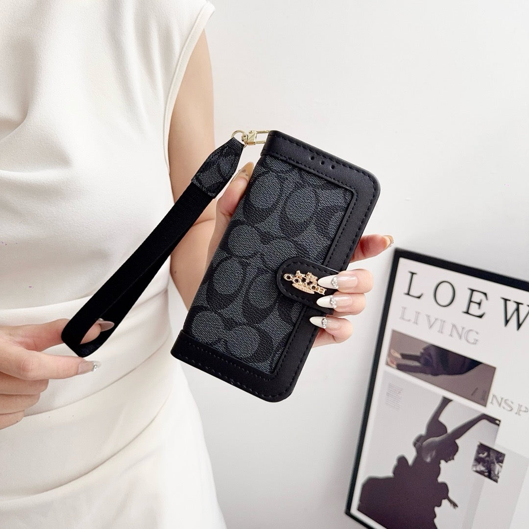 CO Luxury Pattern Wallet iPhone-etui med kortholder og rem