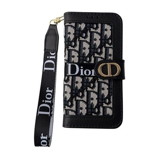 Fashion Elegant Pattern Wallet iPhone-etui med aftagelig håndledsrem
