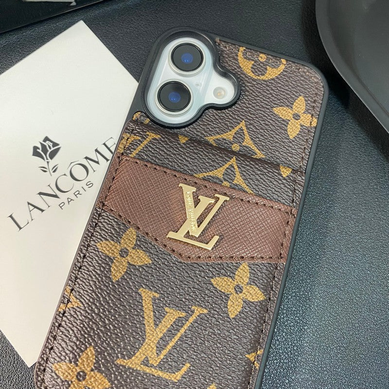 حقيبة بطاقات فاخرة ذات لون كلاسيكي لفون iPhone