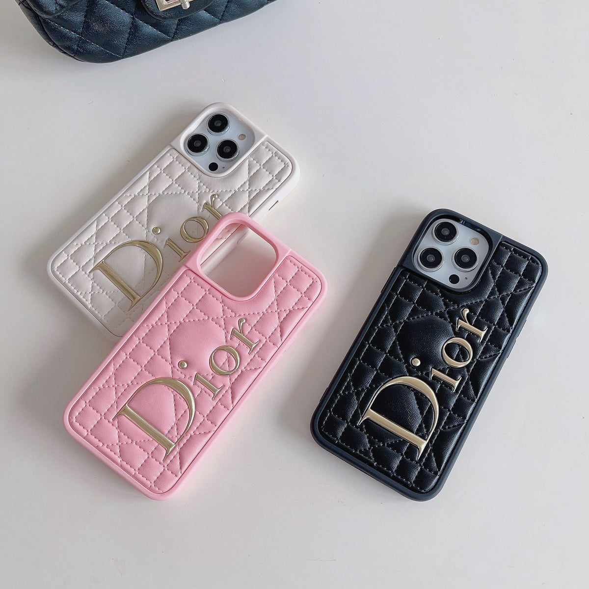Fashion Gold Logo Læder iPhone etui
