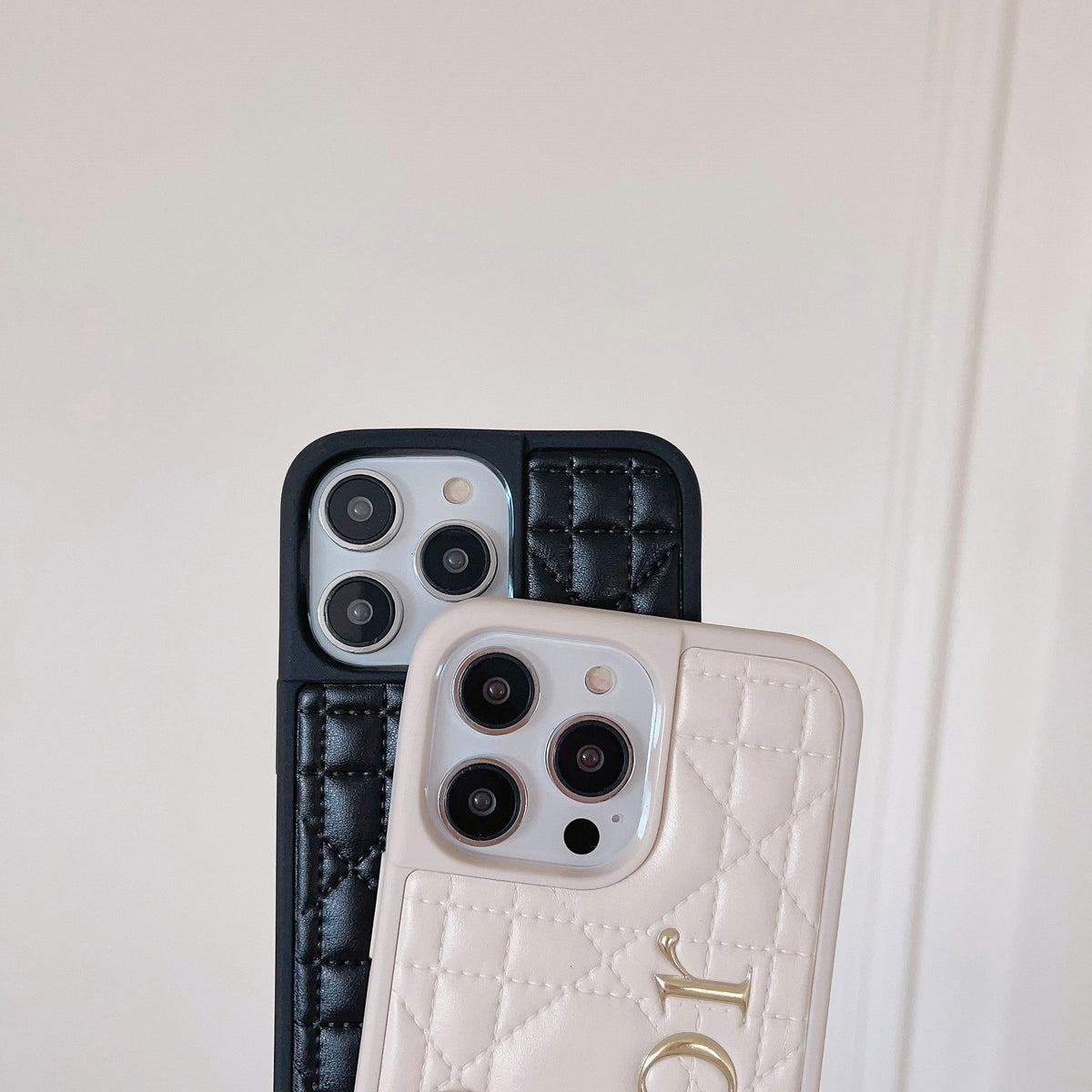 Fashion Gold Logo Læder iPhone etui