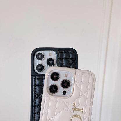 Fashion Gold Logo Læder iPhone etui
