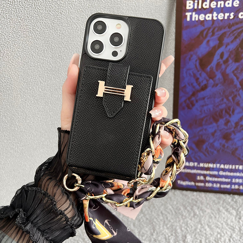 H Card Bag Tørklæder Læder iPhone etui