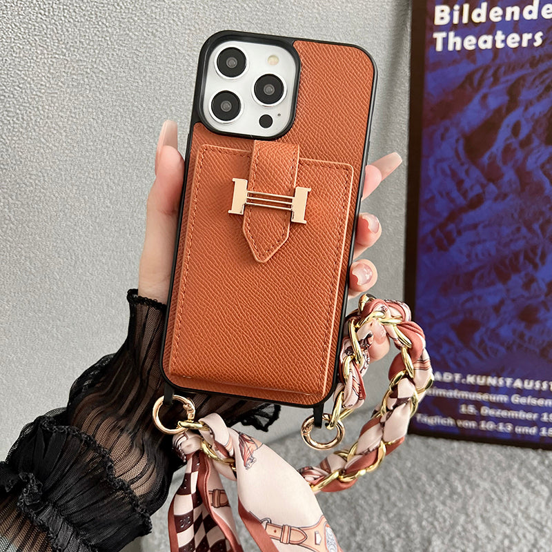 H Card Bag Tørklæder Læder iPhone etui