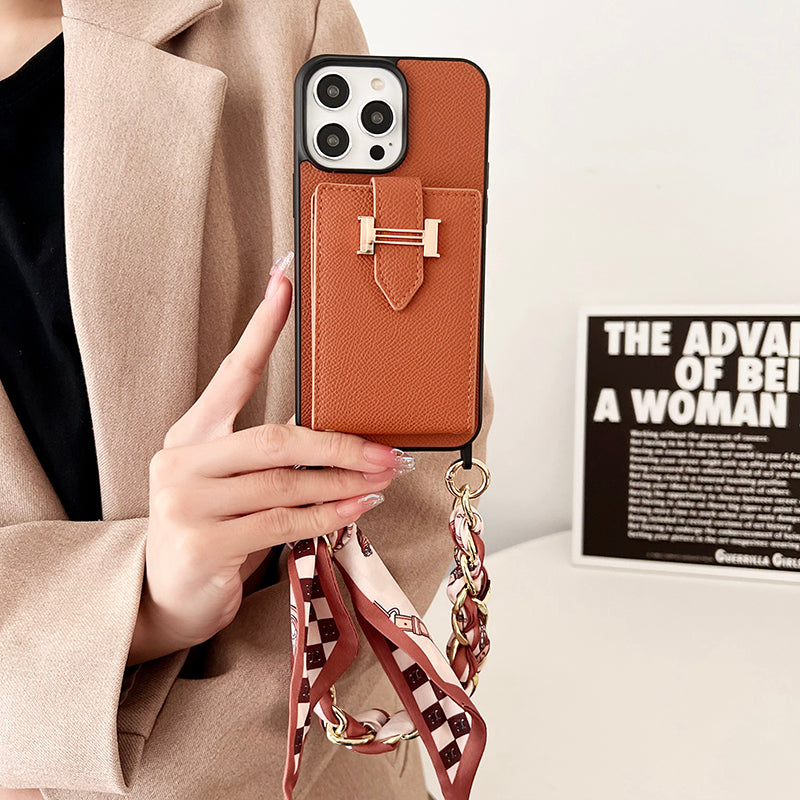 H Card Bag Tørklæder Læder iPhone etui