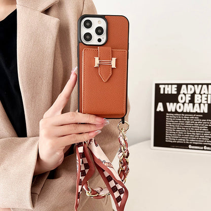 H Card Bag Tørklæder Læder iPhone etui