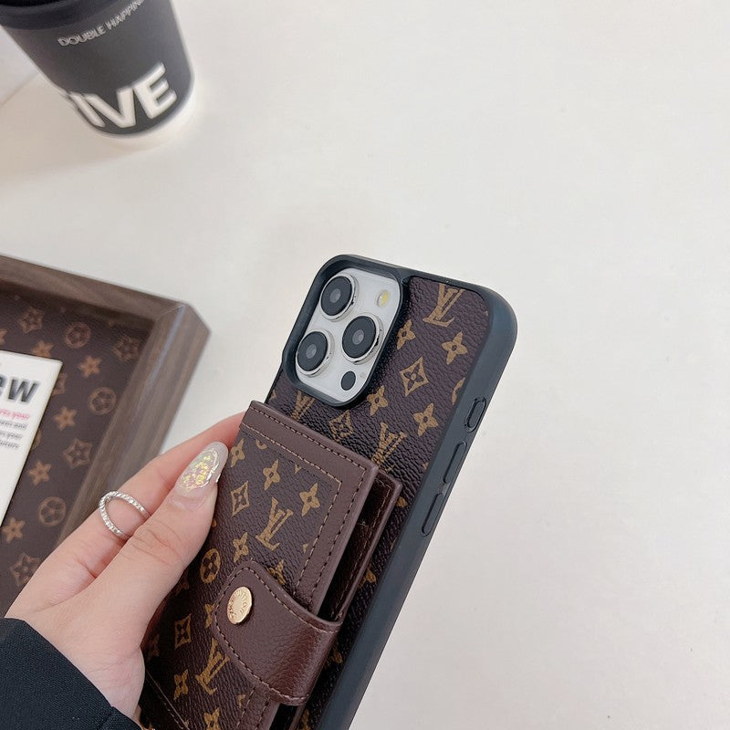 Custodia per iPhone a tracolla di lusso con borsa per carte