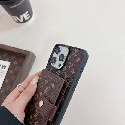 Custodia per iPhone a tracolla di lusso con borsa per carte