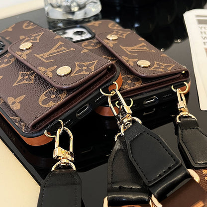Luksus Card Bag Chain Brun iPhone-etui
