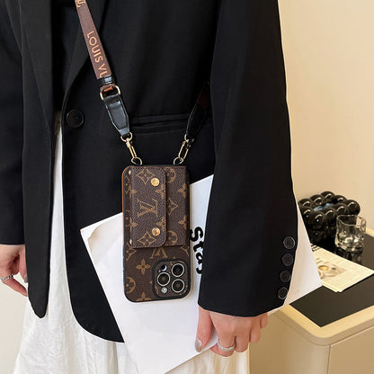 Luksus Card Bag Chain Brun iPhone-etui