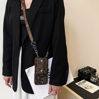 Luksus Card Bag Chain Brun iPhone-etui