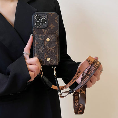 Luksus Card Bag Chain Brun iPhone-etui