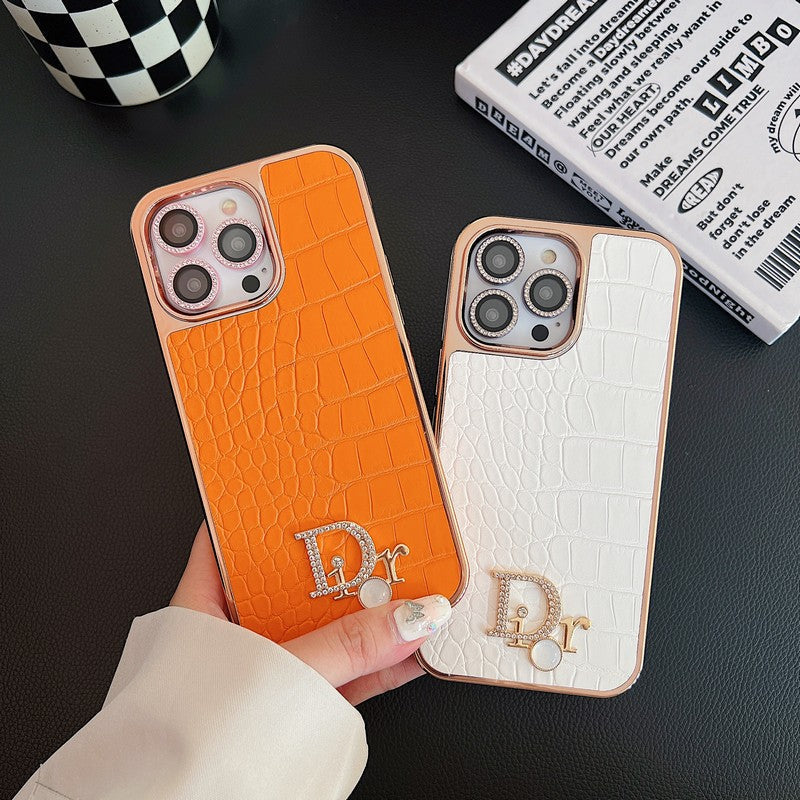 Fashion Diamond Logo Rose Gold iPhone etui
