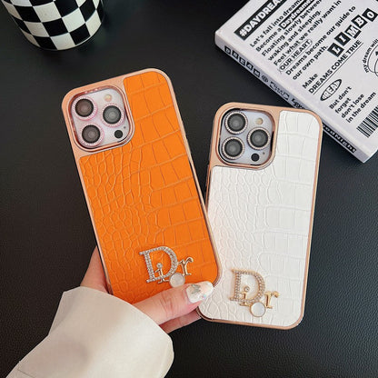 Fashion Diamond Logo Rose Gold iPhone etui