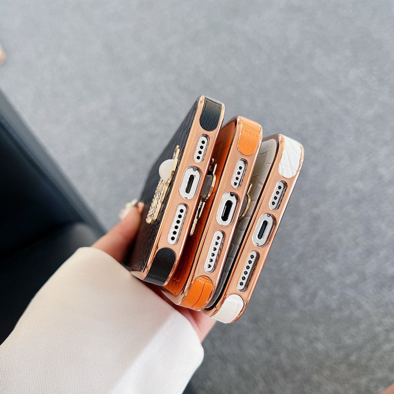 Fashion Diamond Logo Rose Gold iPhone etui