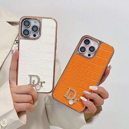 Fashion Diamond Logo Rose Gold iPhone etui