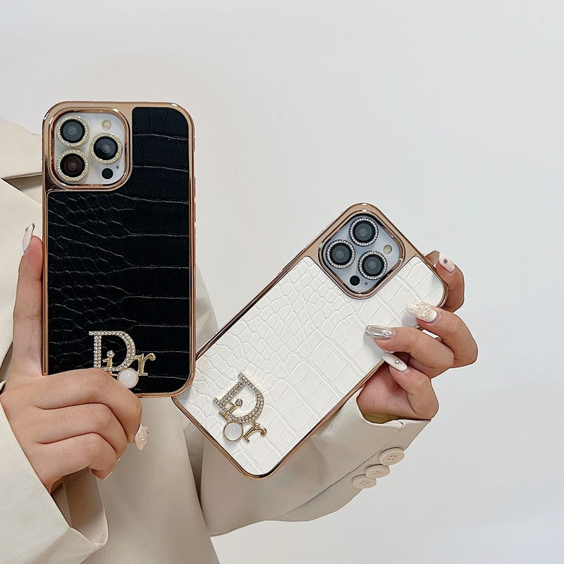 Fashion Diamond Logo Rose Gold iPhone etui