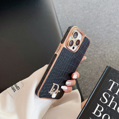 Fashion Diamond Logo Rose Gold iPhone etui