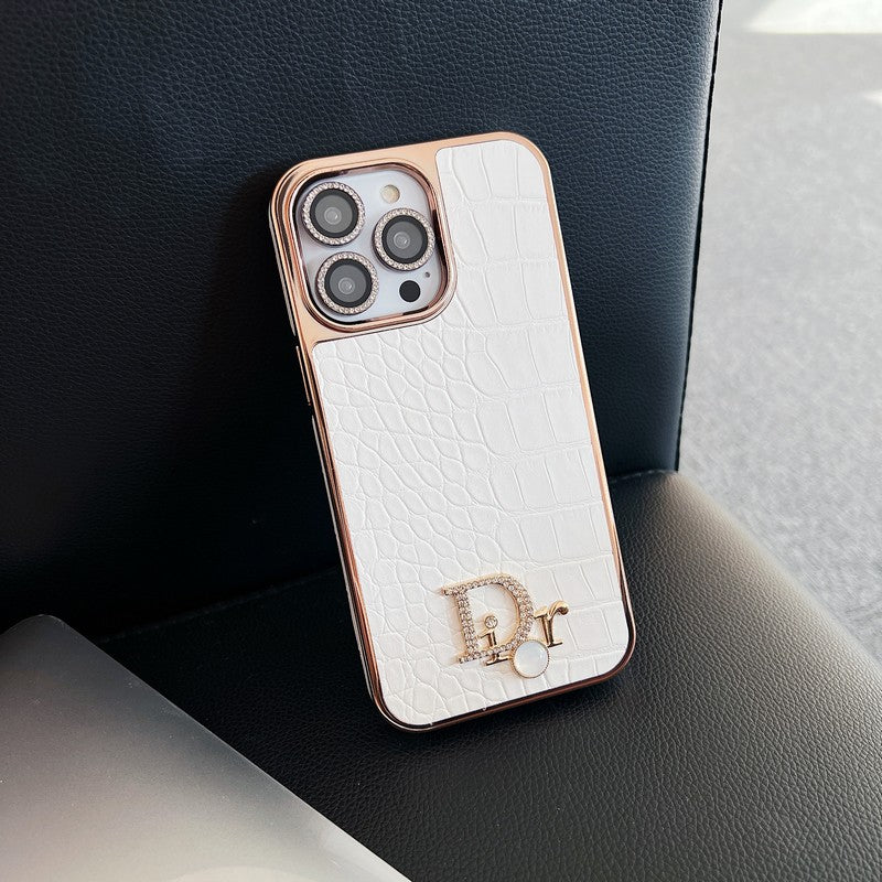 Fashion Diamond Logo Rose Gold iPhone etui