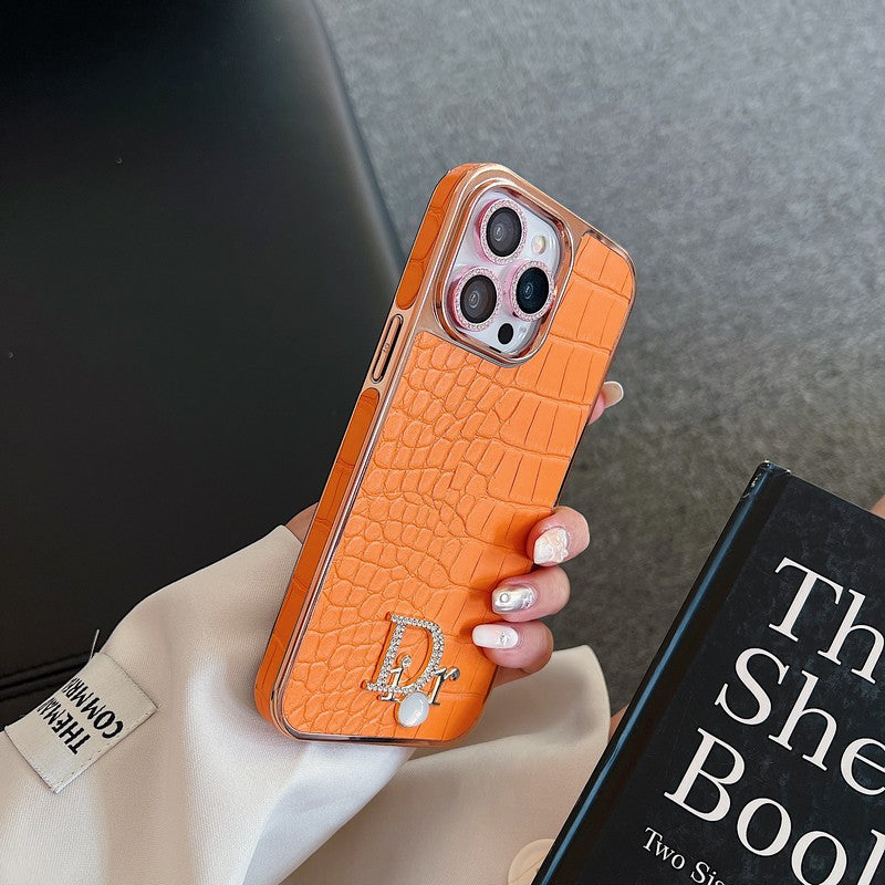 Fashion Diamond Logo Rose Gold iPhone etui