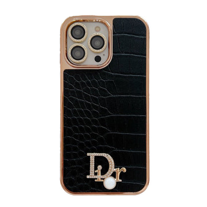 Fashion Diamond Logo Rose Gold iPhone etui