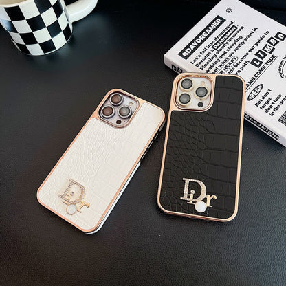 Fashion Diamond Logo Rose Gold iPhone etui