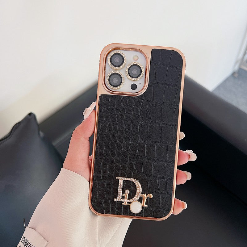 Fashion Diamond Logo Rose Gold iPhone etui