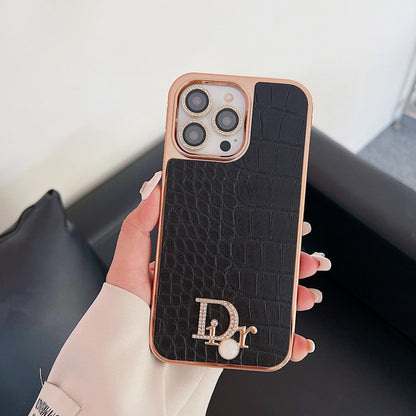 Fashion Diamond Logo Rose Gold iPhone etui