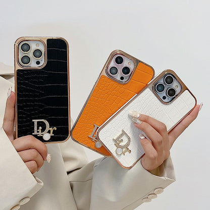 Fashion Diamond Logo Rose Gold iPhone etui