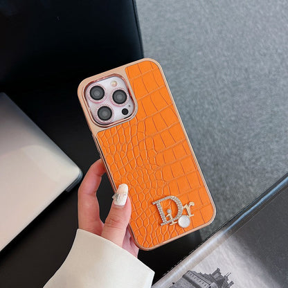 Fashion Diamond Logo Rose Gold iPhone etui