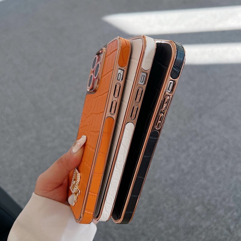 Fashion Diamond Logo Rose Gold iPhone etui