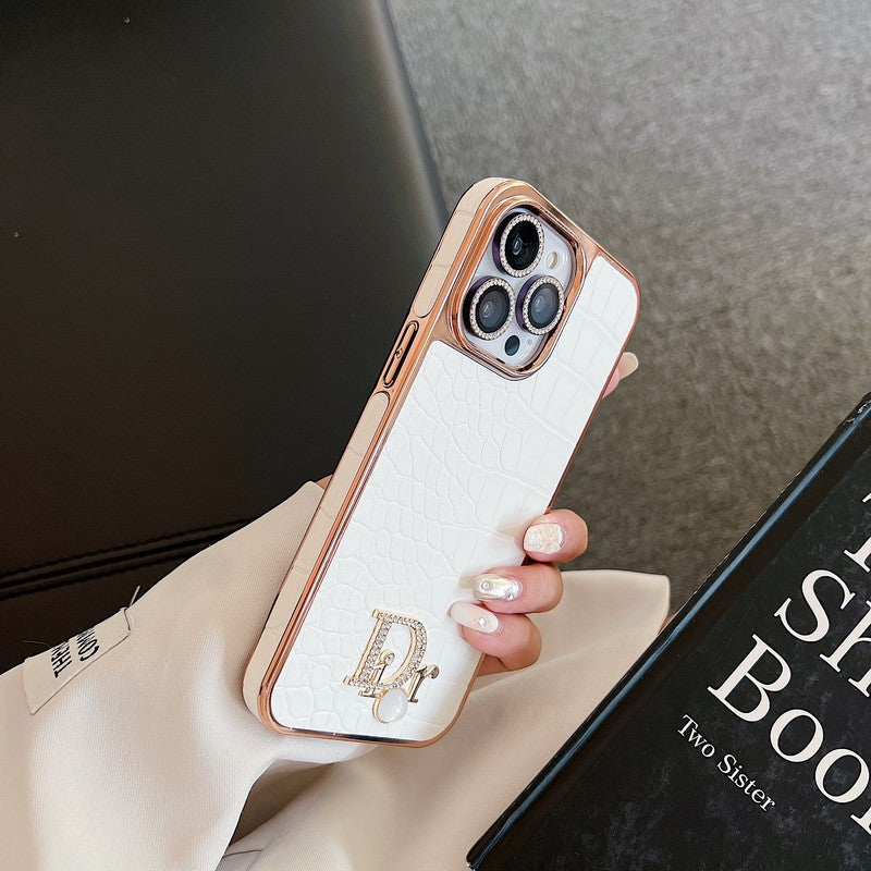 Fashion Diamond Logo Rose Gold iPhone etui