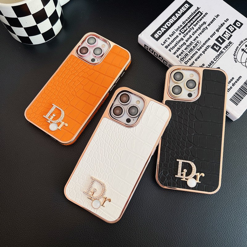 Fashion Diamond Logo Rose Gold iPhone etui