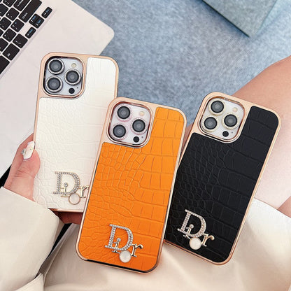 Fashion Diamond Logo Rose Gold iPhone etui