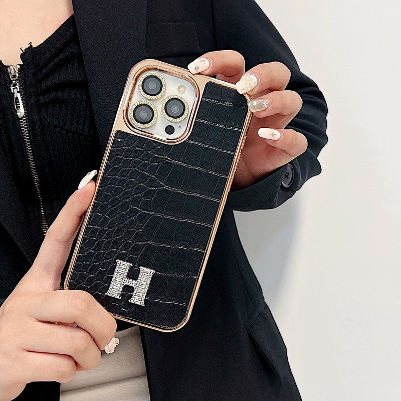 Klassisk diamantlogo i roseguld iPhone-etui