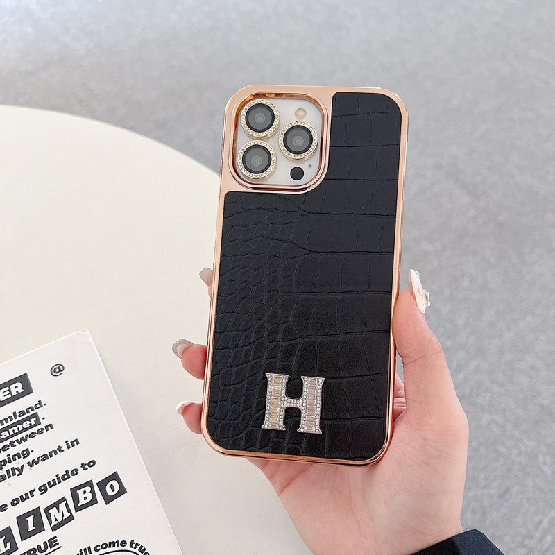 Klassisk diamantlogo i roseguld iPhone-etui