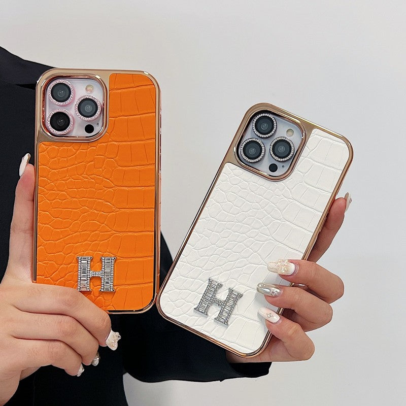 Klassisk diamantlogo i roseguld iPhone-etui