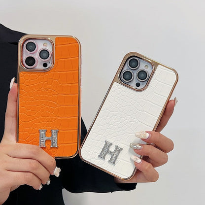 Klassisk diamantlogo i roseguld iPhone-etui