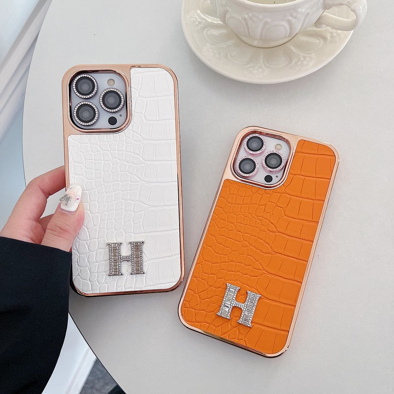 Klassisk diamantlogo i roseguld iPhone-etui