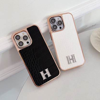 Klassisk diamantlogo i roseguld iPhone-etui