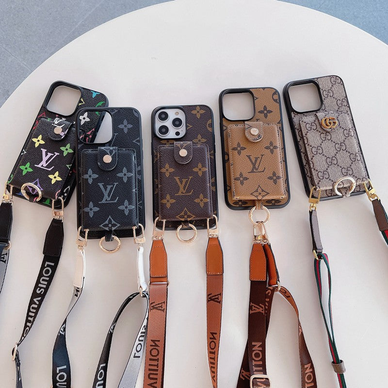 حافظة بطاقات فاخرة بسلسلة كلاسيكية لهاتف iPhone