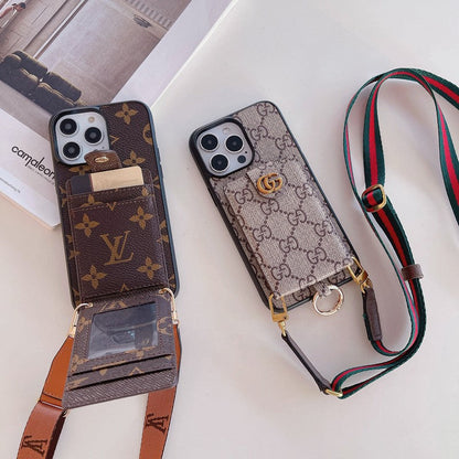 حافظة بطاقات فاخرة بسلسلة كلاسيكية لهاتف iPhone