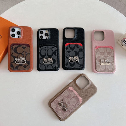 Klassische iPhone-Hülle aus Leder mit Kartenetui